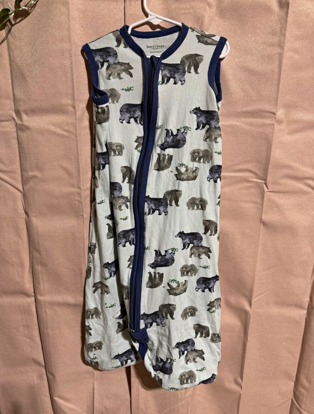 Burt's Bees Baby Beekeeper Wearable Blanket Sleep Sack 12-18M Bears Blue